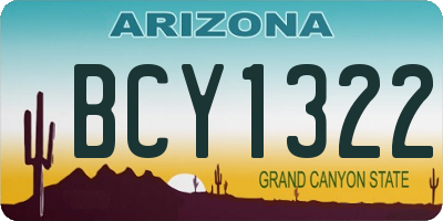 AZ license plate BCY1322