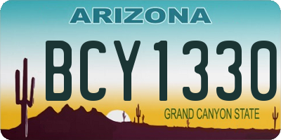 AZ license plate BCY1330