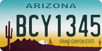 AZ license plate BCY1345