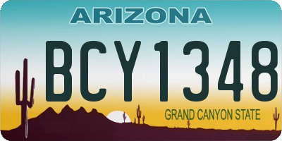 AZ license plate BCY1348