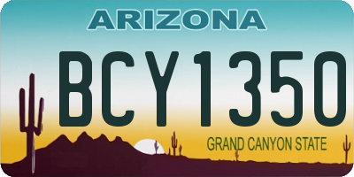 AZ license plate BCY1350