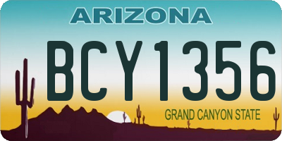 AZ license plate BCY1356