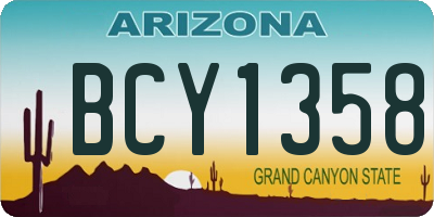 AZ license plate BCY1358