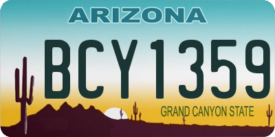 AZ license plate BCY1359