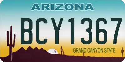 AZ license plate BCY1367