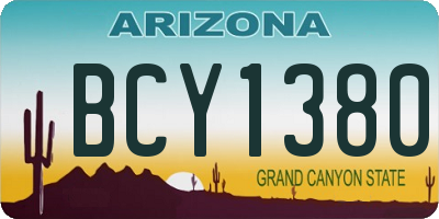 AZ license plate BCY1380