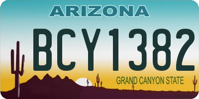 AZ license plate BCY1382