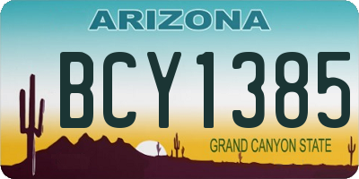 AZ license plate BCY1385