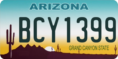 AZ license plate BCY1399