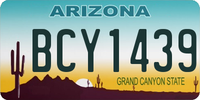 AZ license plate BCY1439