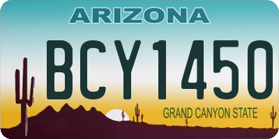 AZ license plate BCY1450