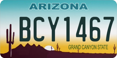 AZ license plate BCY1467