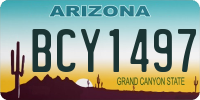 AZ license plate BCY1497