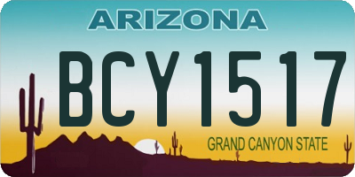 AZ license plate BCY1517