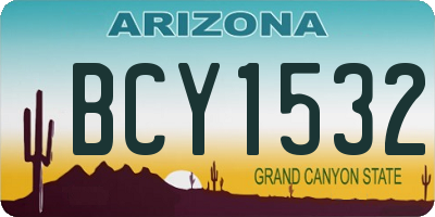 AZ license plate BCY1532