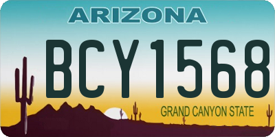 AZ license plate BCY1568