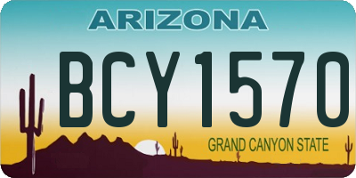 AZ license plate BCY1570