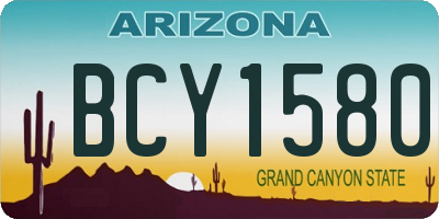 AZ license plate BCY1580