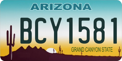 AZ license plate BCY1581