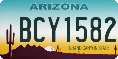 AZ license plate BCY1582