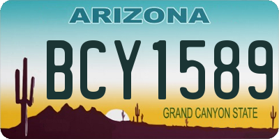 AZ license plate BCY1589