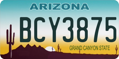 AZ license plate BCY3875