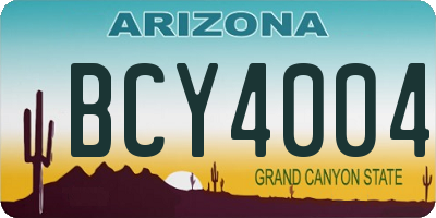 AZ license plate BCY4004