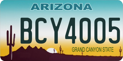 AZ license plate BCY4005