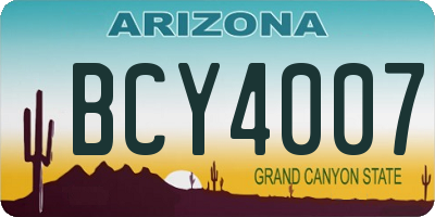 AZ license plate BCY4007