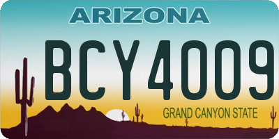 AZ license plate BCY4009