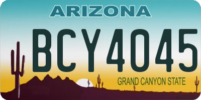 AZ license plate BCY4045