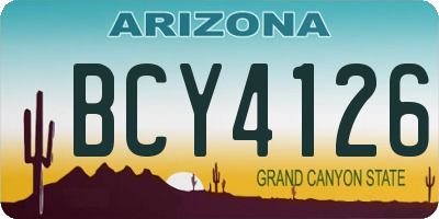 AZ license plate BCY4126