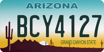 AZ license plate BCY4127