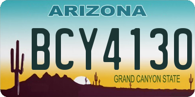 AZ license plate BCY4130