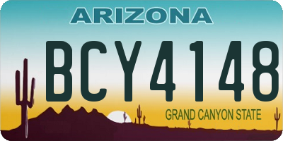 AZ license plate BCY4148