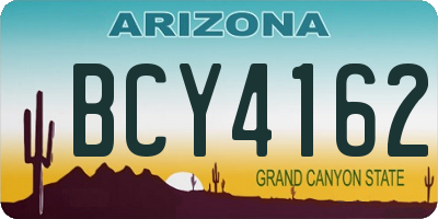 AZ license plate BCY4162