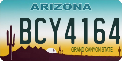 AZ license plate BCY4164