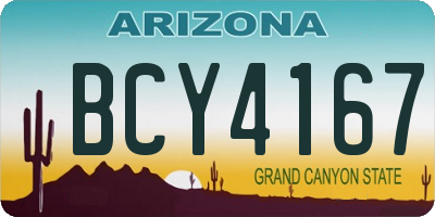 AZ license plate BCY4167