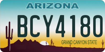 AZ license plate BCY4180