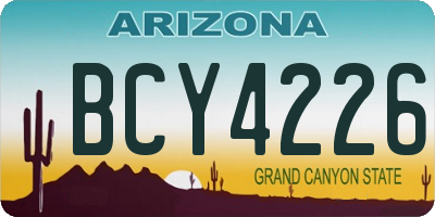 AZ license plate BCY4226