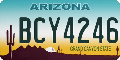 AZ license plate BCY4246