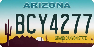 AZ license plate BCY4277