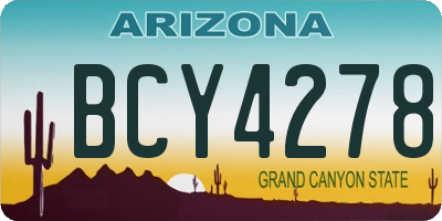 AZ license plate BCY4278