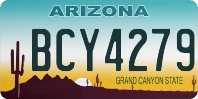 AZ license plate BCY4279