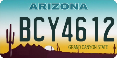 AZ license plate BCY4612