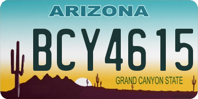 AZ license plate BCY4615