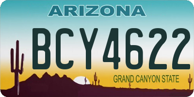 AZ license plate BCY4622