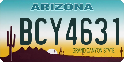 AZ license plate BCY4631