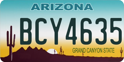 AZ license plate BCY4635