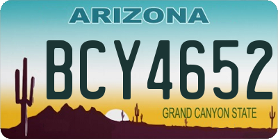 AZ license plate BCY4652